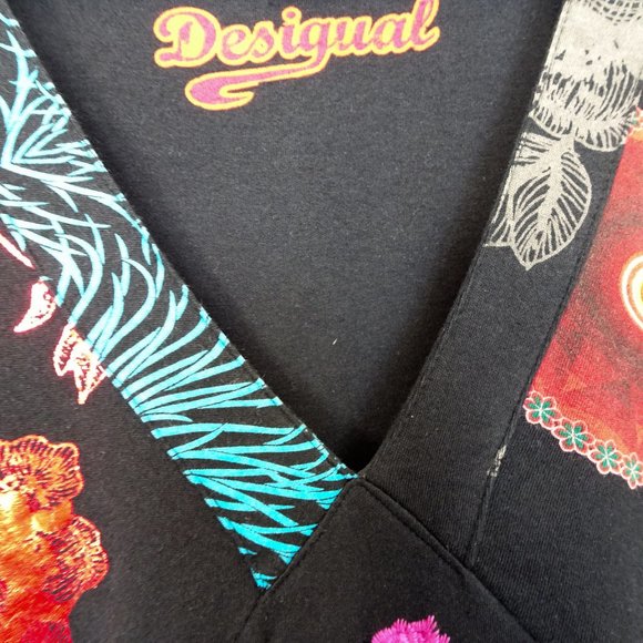 Desigual Black Graphic Embroidered Artsy Dress - Picture 7 of 10